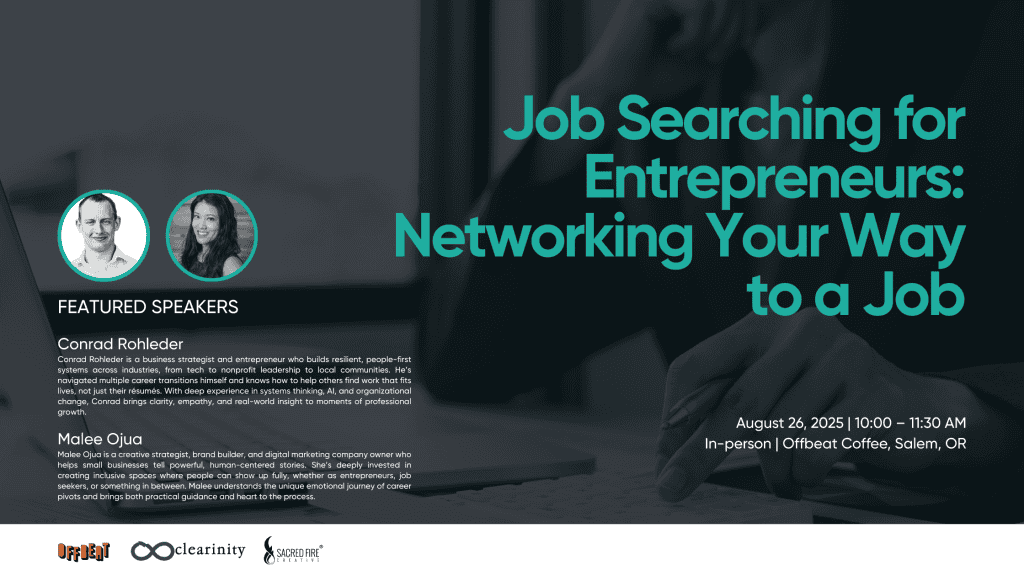 August 26 Job Searching for Entrepreneurs Sacred Fire Creative