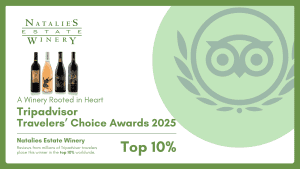 Natalie's Estate Winery wins TripAdvisor Travelers' Choice Award for the third year in a row.